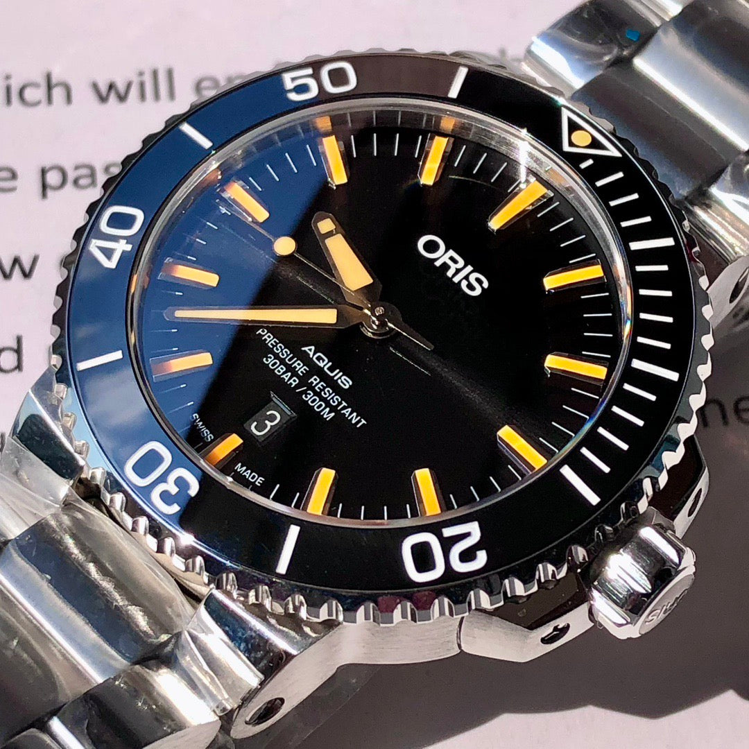 43.5mm ORIS Aquis Black-yellow