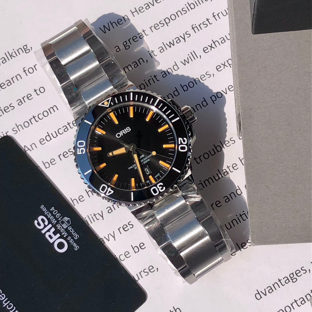 43.5mm ORIS Aquis Black-yellow